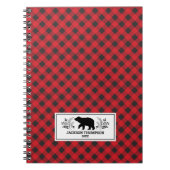 Gepersonaliseerde Rode zwarte Lumberjack Buffalo P Notitieboek (Voorkant)