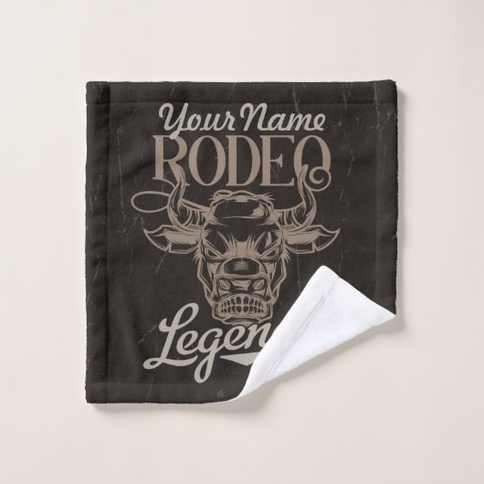 Gepersonaliseerde Rodeo Old West Steer Roping Lege Bad Handdoek (Wasdoekje)