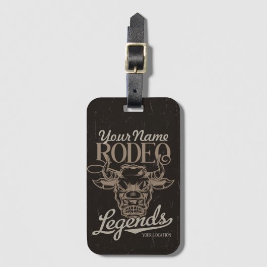 Gepersonaliseerde Rodeo Old West Steer Roping Lege Bagagelabel (Voorkant (verticaal))