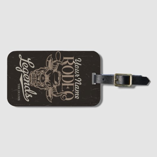Gepersonaliseerde Rodeo Old West Steer Roping Lege Bagagelabel (Voorkant (horizontaal))