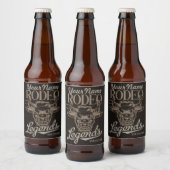 Gepersonaliseerde Rodeo Old West Steer Roping Lege Bier Etiket (Flessen)