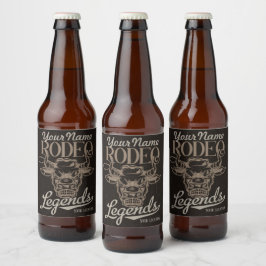 Gepersonaliseerde Rodeo Old West Steer Roping Lege Bier Etiket