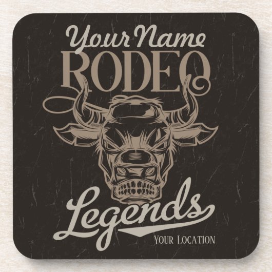 Gepersonaliseerde Rodeo Old West Steer Roping Lege Bier Onderzetter (Voorkant)