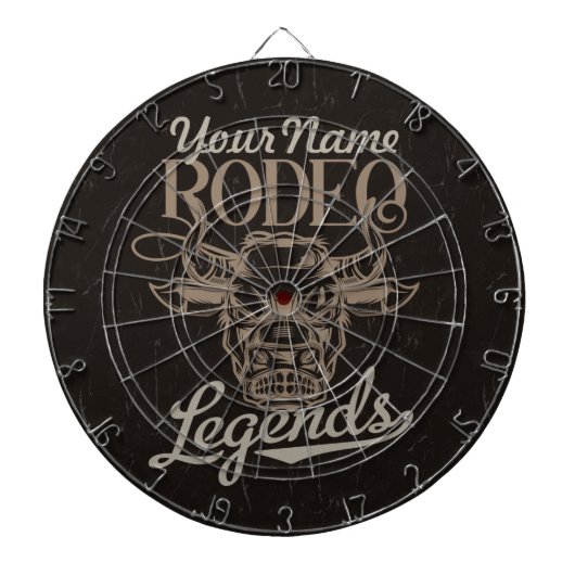 Gepersonaliseerde Rodeo Old West Steer Roping Lege Dartbord (Voorkant)