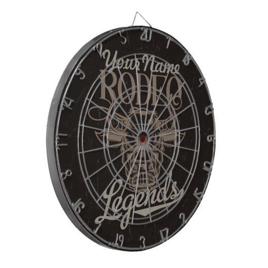 Gepersonaliseerde Rodeo Old West Steer Roping Lege Dartbord (Voorkant Links)