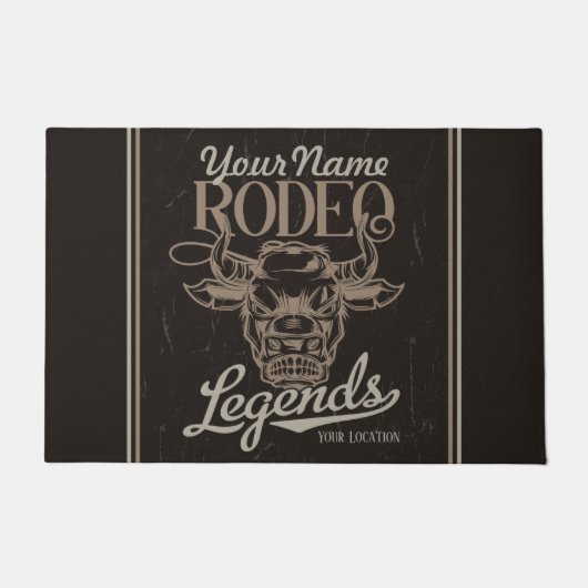 Gepersonaliseerde Rodeo Old West Steer Roping Lege Deurmat (Voorkant)