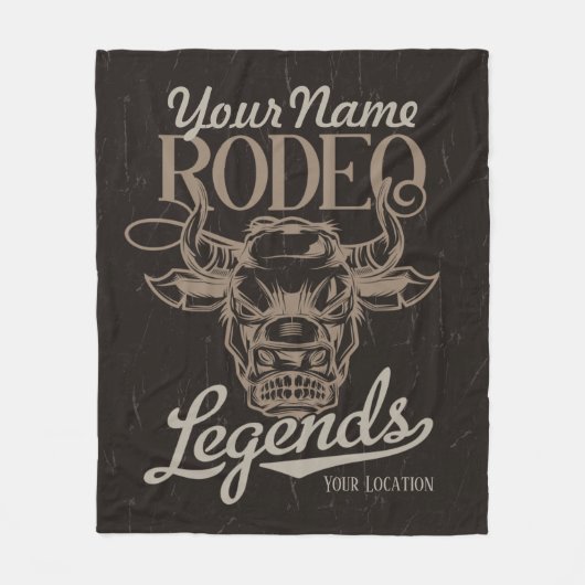 Gepersonaliseerde Rodeo Old West Steer Roping Lege Fleece Deken (Voorkant)