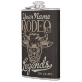 Gepersonaliseerde Rodeo Old West Steer Roping Lege Heupfles (Links)