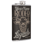 Gepersonaliseerde Rodeo Old West Steer Roping Lege Heupfles (Rechts)