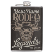 Gepersonaliseerde Rodeo Old West Steer Roping Lege Heupfles (Voorkant)
