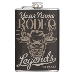 Gepersonaliseerde Rodeo Old West Steer Roping Lege Heupfles
