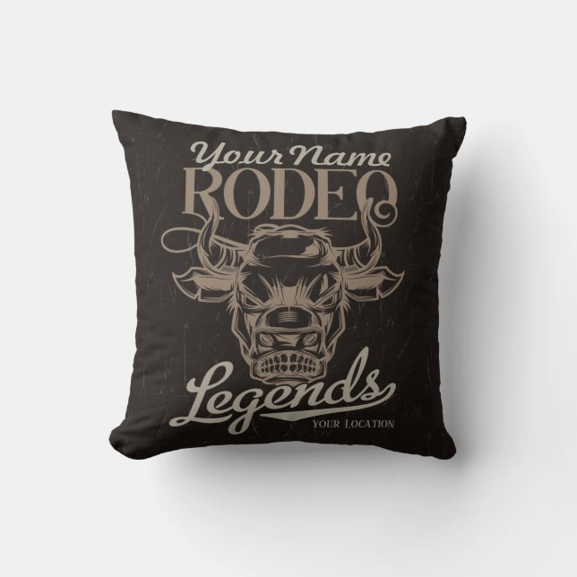 Gepersonaliseerde Rodeo Old West Steer Roping Lege Kussen (Voorkant)
