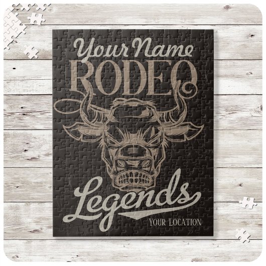 Gepersonaliseerde Rodeo Old West Steer Roping Lege Legpuzzel
