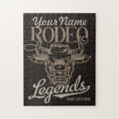 Gepersonaliseerde Rodeo Old West Steer Roping Lege Legpuzzel (Verticaal)