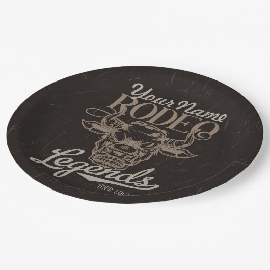 Gepersonaliseerde Rodeo Old West Steer Roping Lege Papieren Bordje (Gekanteld)