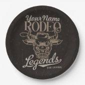 Gepersonaliseerde Rodeo Old West Steer Roping Lege Papieren Bordje (Voorkant)