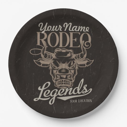 Gepersonaliseerde Rodeo Old West Steer Roping Lege Papieren Bordje (Voorkant)