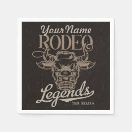 Gepersonaliseerde Rodeo Old West Steer Roping Lege Servet