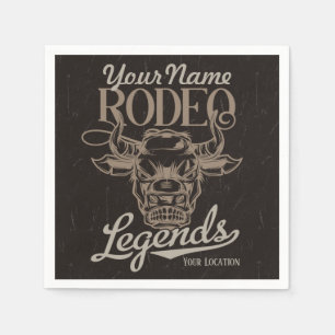 Gepersonaliseerde Rodeo Old West Steer Roping Lege Servet