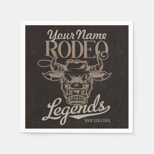 Gepersonaliseerde Rodeo Old West Steer Roping Lege Servet (Voorkant)