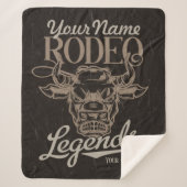 Gepersonaliseerde Rodeo Old West Steer Roping Lege Sherpa Deken (Voorkant)