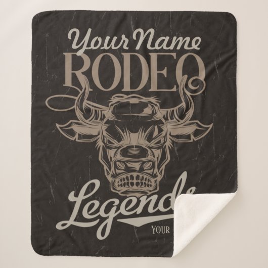 Gepersonaliseerde Rodeo Old West Steer Roping Lege Sherpa Deken (Voorkant)