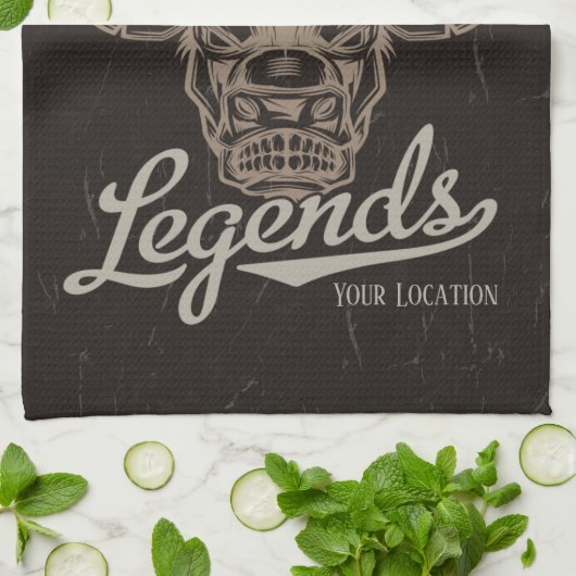 Gepersonaliseerde Rodeo Old West Steer Roping Lege Theedoek (Gevouwen)