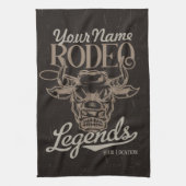 Gepersonaliseerde Rodeo Old West Steer Roping Lege Theedoek (Verticaal)