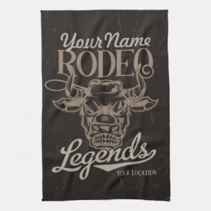 Gepersonaliseerde Rodeo Old West Stierentouwen Leg Theedoek