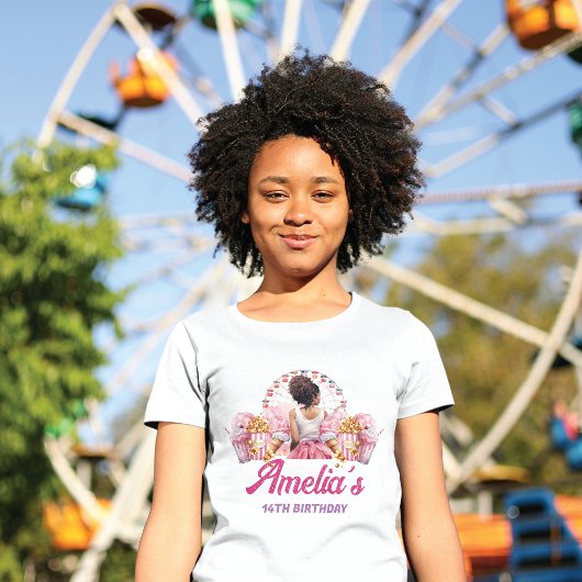 Gepersonaliseerde Rollercoaster Party Afro-Amerika T-shirt
