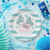 Gepersonaliseerde Rolschaatsen Pastel Party Papieren Bordje (Feest)