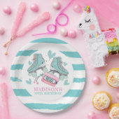 Gepersonaliseerde Rolschaatsen Pastel Party Papieren Bordje (Feest)