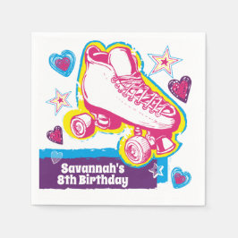 Gepersonaliseerde Rolschaatsen Verjaardagsfeestje  Servet