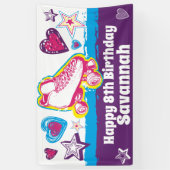 Gepersonaliseerde Rolschaatspartij Gelukkige Verja Spandoek (Verticaal)