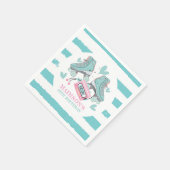 Gepersonaliseerde rolschaatspastel servet (Hoek)