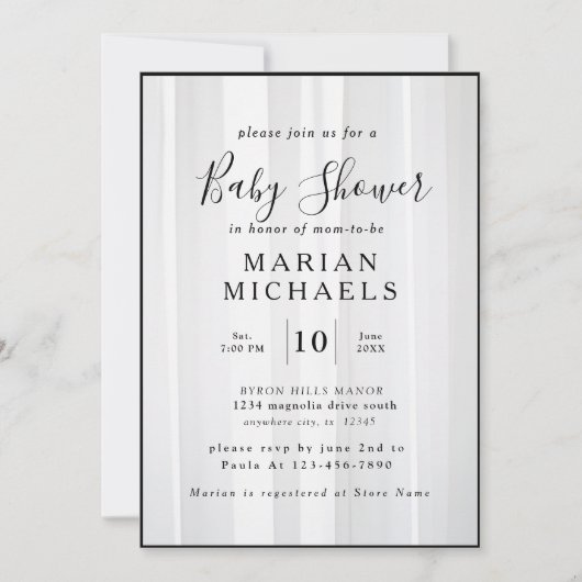 Gepersonaliseerde Romance van B&W Baby shower Kaart (Voorkant)