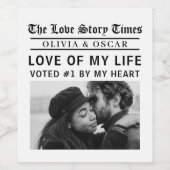 Gepersonaliseerde Romantische Aangepaste Liefdesve Wijn Etiket (Enkel label)