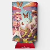 Gepersonaliseerde romantische anime koppel seltzer blikjeskoeler (Achterkant)