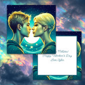 Gepersonaliseerde romantische anime koppel Valenti Kaart