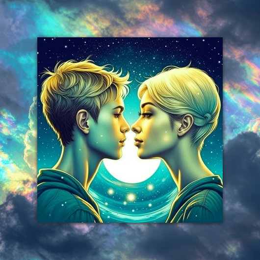 Gepersonaliseerde romantische anime koppel Valenti Kaart