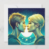 Gepersonaliseerde romantische anime koppel Valenti Kaart (Voorkant)