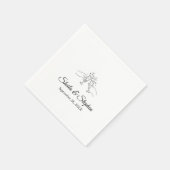 Gepersonaliseerde romantische bloei bruiloft cockt servet (Hoek)