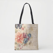 Gepersonaliseerde romantische bloemen rustieke ach tote bag (Voorkant)