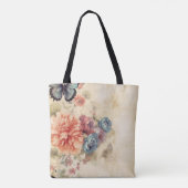 Gepersonaliseerde romantische bloemen rustieke ach tote bag (Achterkant)