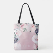 Gepersonaliseerde romantische bridesmaïde met bloz tote bag (Achterkant)