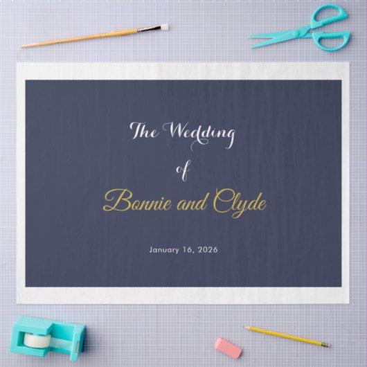 Gepersonaliseerde romantische bruiloft 20 "x 30" tissuepapier (Craft)