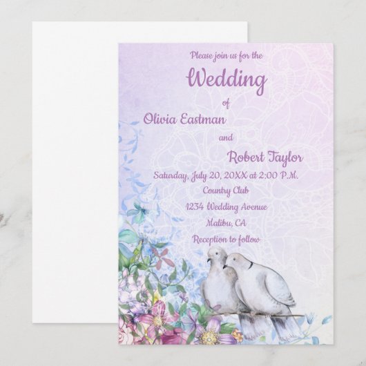 Gepersonaliseerde romantische bruiloft met witte d kaart (Voorkant / Achterkant)