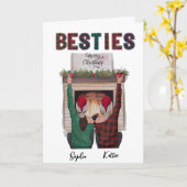 Gepersonaliseerde romantische kerst Kaart voor Bes (Gele Bloem)