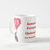 Gepersonaliseerde romantische kraai Quinceanera Koffiemok (Voorkant links)