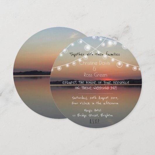 Gepersonaliseerde romantische Lake bruiloft uitnod Kaart (Voorkant / Achterkant)